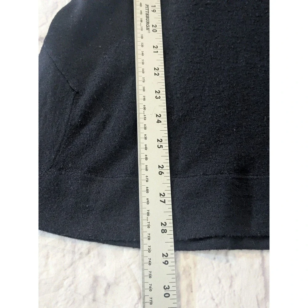 Tory Burch Merino Wool Tunic Sweater Medium NavyBeaded Rope Collar Long‎ Sleeve